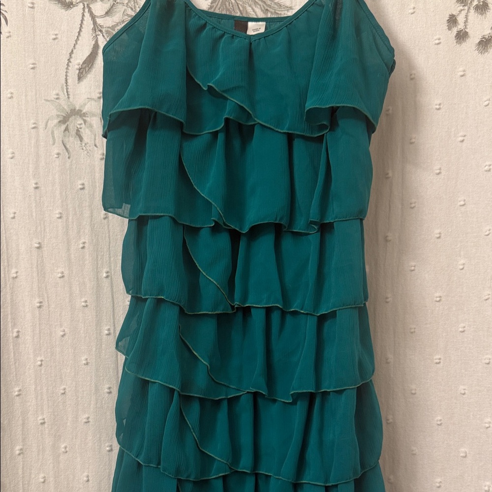 H&M Teal Layered Mini Dress - Picture 4 of 9